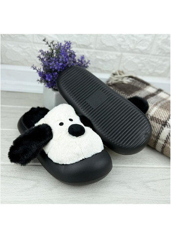 Кімнатні тапочки жіночі Е-0010104-1 Чорні з білим Jomix (354180686)