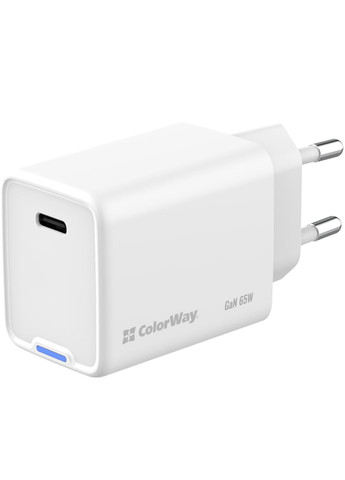 Зарядка 65W Type-C зарядний пристрій GaN блок живлення з підтримкою Power Delivery (PD 3.0), Quick Charge (QC 4.0+) Colorway GaN Mini (367984430)