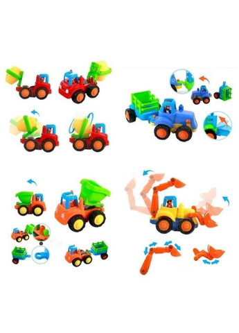 Набор инерционных машинок спецтехника 345-2A 4 машинки+прицеп с подвижными элементами Fun Game (368806041)