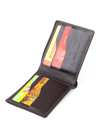 Стильное портмоне в гладкой коже 11312 Коричневое. Grande Pelle (331908364)