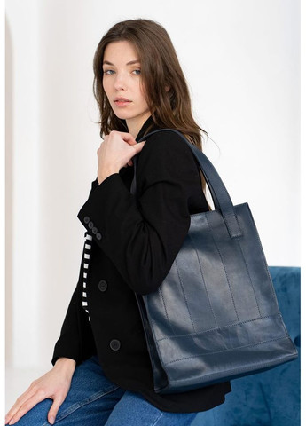 Кожаная женская сумка Бетси темно-синий краст BlankNote шоппер (348359217)