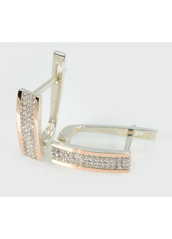 Срібні сережки з золотими пластинами Silver Style (367112793)