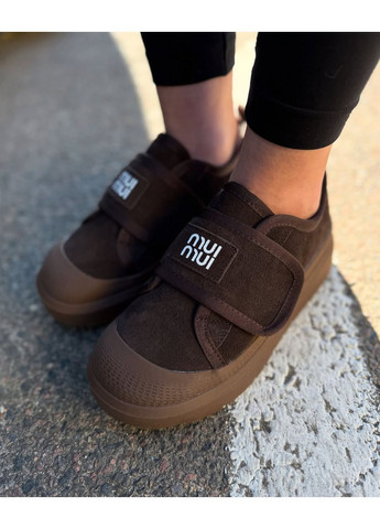 Зимние шоколадные кроссовки на липучке, зимние коричневые кроссовки, кроссовки шоколад код 6548 ITTS коричневые зима (366079962)