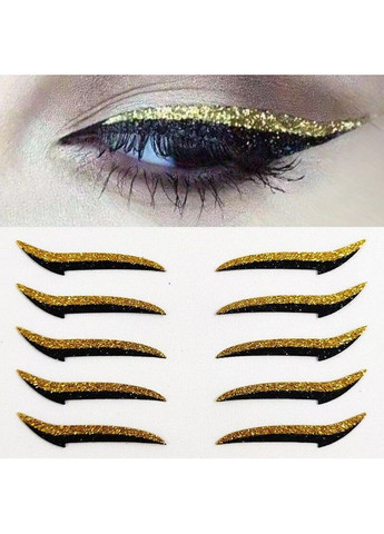 Наклейки для очей накладні 4 пари - чорна стрілка + блиск Дизайнерський Макіяж No Brand (366668622)