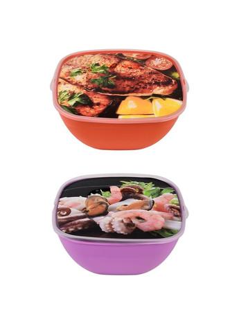 Миска-салатница с крышкой "Ассорти" 2.5л 22*22*10см Home (335007822)