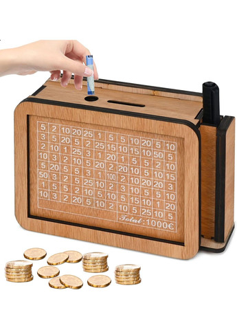 Копилка, Сейф для Денег b3000 из Дерева со Счетчиком Денег (5024490) Clefers (315395979)