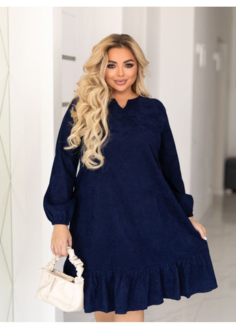 Темно-синее повседневный платье вельветовое свободного кроя LeVi