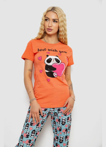 Блакитна всесезон жіноча піжама з принтом Fashion