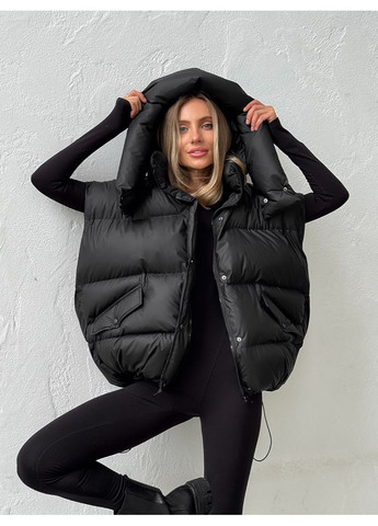 Черная зимняя женская зимняя куртка transformer с капюшоном (mil488) milirud