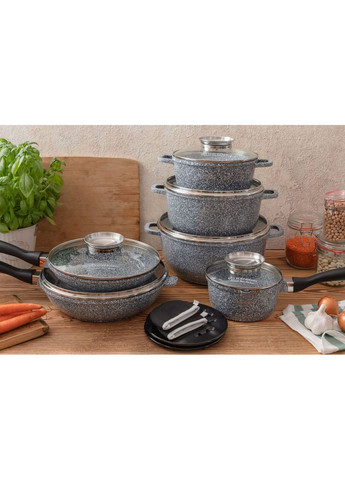 Набор посуды с мраморным покрытием 14 предметов EB-8040 Edenberg (334258251)