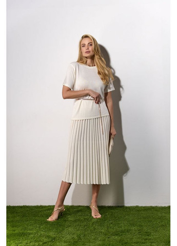 Молочная юбка плиссе короткая 2080 молочный Triko Bakh