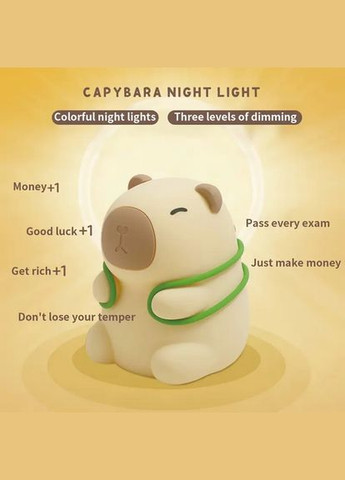 Нічник акумуляторний Капібара з рюкзаком черепашки 1200 мАг є 7 кольорів таймер 30хв YH-328 No Brand (332627469)