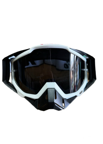 Эндуро кроссовый мотошлем Helmet White + очки Profi Black 100% комплект No Brand (370677346)