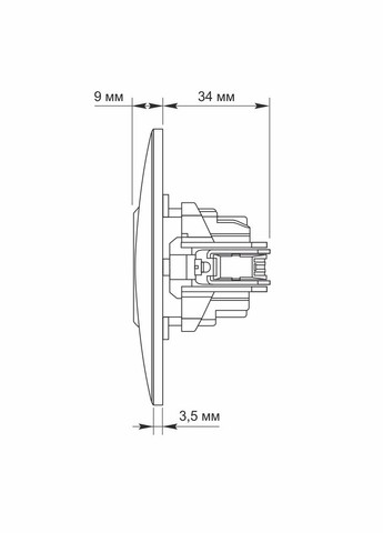 Одинарна розетка з підвищеною вогнетривкістю BINERA VFBNSK1-CR кремова Videx (282312722)