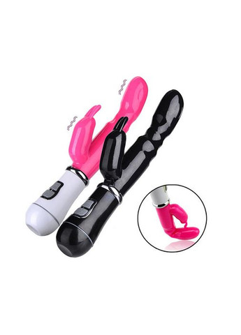 Вибратор Bunny силиконовый комбинированный 12 режимов для женщин 26 см розовый No Brand (366665208)