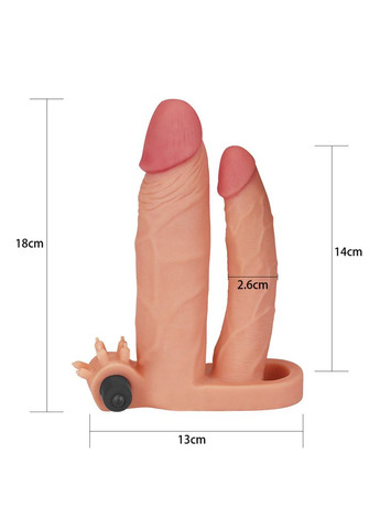 Насадка на член Pleasure X Tender Vibrating Double Penis Sleeve Добавьте 1 CherryLove Lovetoy (282960615)