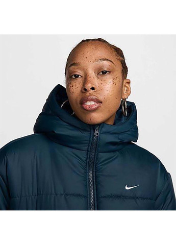 Темно-синя демісезонна жіноча куртка w nsw tf snfl nk clsc prka темно-синій Nike