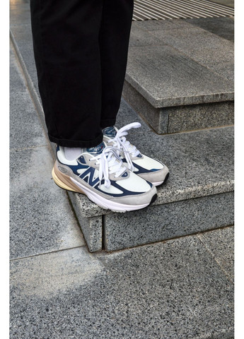 Сірі Осінні кросівки чоловічі new balance 990 v6 grey blue нью беланс 990 v6 No Brand