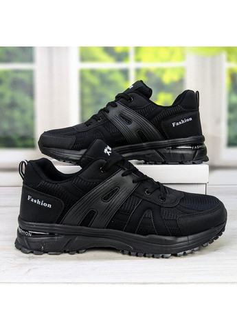 Черные демисезонные кроссовки мужские текстильные черные батальные KMB