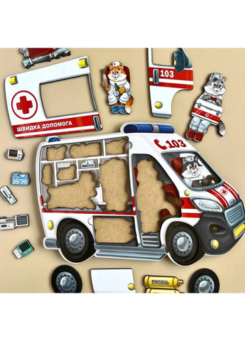 Дерев'яний пазл-сортер "Швидка допомога" (ПСФ020) PSF020 Ubumblebees (365639945)