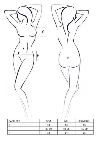 Черный демисезонный комплект белья под латекс capri set black – : мини-бикини, стринги, пояс для чулок Passion