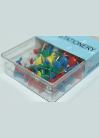 Кнопки канцелярские цветные коробка 50шт FROM FACTORY KKW (335396537)