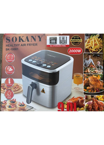 Мультипіч аерофритюрниця SK 10081 з великою чашею 9 л корпус із нержавіючої сталі 2000 Вт Sokany (362446423)
