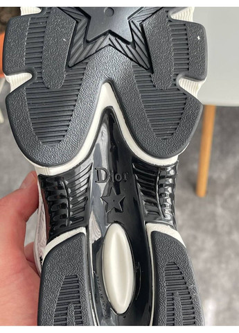 Белые демисезонные кроссовки мужские и женские dior chrono white black | диор хроно белые No Brand