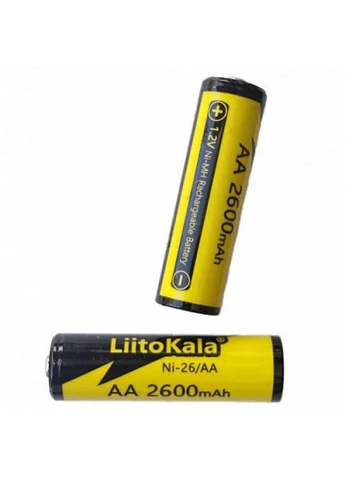 Акумулятор LiitoKala Ni-26/AA 1.2V AA 2600mAh NiMH (Чорний з жовтим) No Brand (332635608)