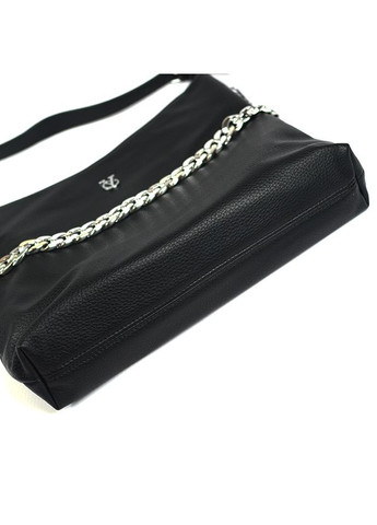 Чорна жіноча велика м'яка сумка мішок шоппер із ручкою на одне плече No Brand (279830274)