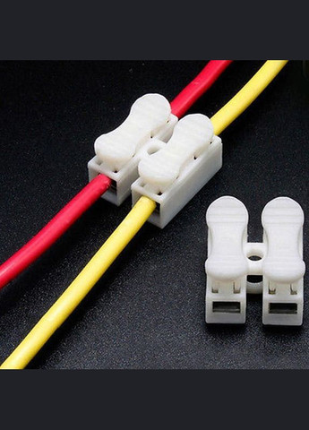 Набір з'єднувачів для дроту PW CH-2 клемні колодки на два контакти 10 шт Білий (C051301-10) No Brand (349844447)