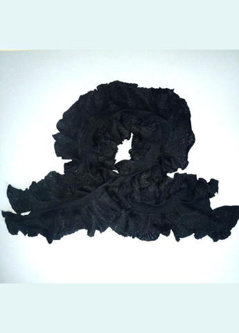 Шарф женский черный с воланами красивый аксессуар + подарок No Brand (337359558)
