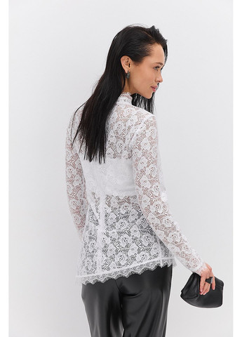 Белая кружевная блуза белая с асимметричным низом и топом в комплекте Arjen