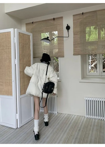 Белая демисезонная куртка белая женская утепленная с карманами, размер xs/s No Brand