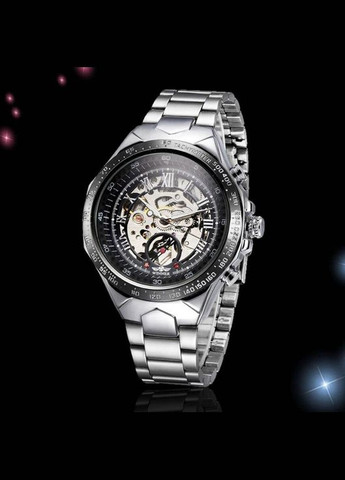 Часы мужские механические наручные Skeleton с автоподзаводом Серебристые (код: IBW903S) Winner (365865075)