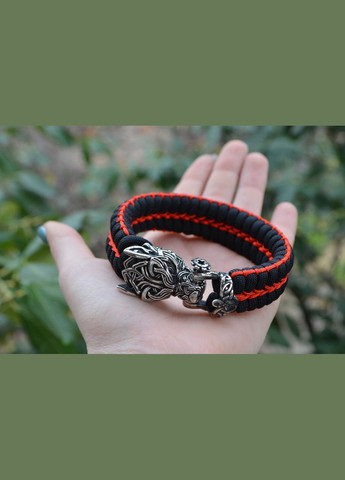 Браслет Вовк із паракорду та мельхіора плетіння Змійка з обплетенням + брелок у подарунок No Brand (341738954)