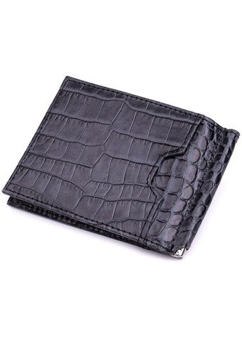 Практичний чоловічий гаманець-затиск із натуральної шкіри 11х8х2 см Karya (315869047)