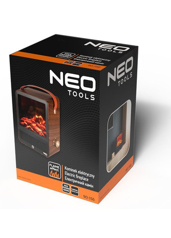 Камін електричний, декоративний, 850/1500Вт, 15-20м2, регулятор, 25х14, 4х30, 4см, дерево Neo Tools (362213932)