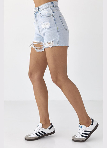 Жіночі джинсові шорти з дірками Lurex (330357631)