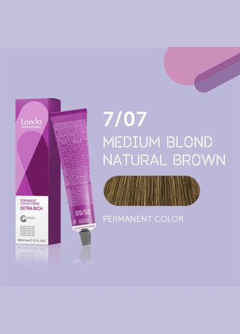 Стойкая кремкраска для волос Professional Permanent Color 7/07 средний блондин натуральный коричневый, Londa Professional (292736620)