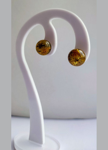 Сережки 2554 "гвоздики" з натурального бурштину з вкрапленнями срібло MINOV (311310507)