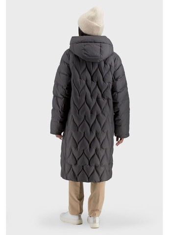 Темно-сірий зимній Пуховик No Brand