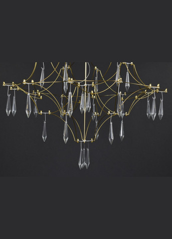 Люстра світлодіодна підвісна LED світильник для квартири на стелю лед 27872 Золото 65-180х60х60 см. Sunnysky (364768186)