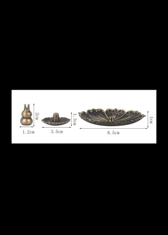 Подставка для арома-палочек 3 in 1 Lotus Design Incense Cones n Incense Sticks Holder - Bronze No Brand (298573644)