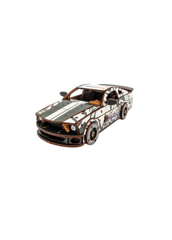 Деревянный 3D конструктор Muscle car GT, Puzzleоk (Puz-00639), 162 дет. (белая) PuzzleOK (367189134)