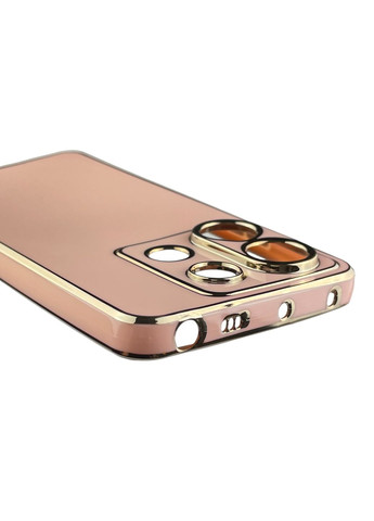 Чохол для Redmi Note 13 Pro 5G глянсовий із золотою окантовкою із захистом камери на сяомі редмі нот 13 про 5г рожевий Xiaomi (366019655)