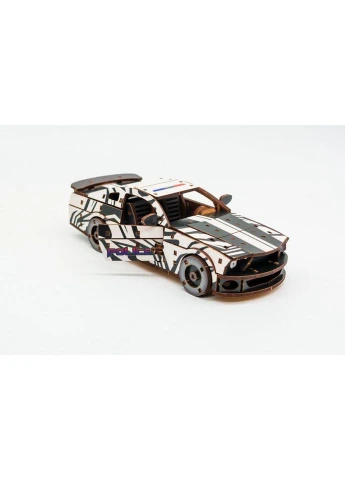 Дерев'яний 3D конструктор "Muscle car GT" Puz-00639, 162 деталі, білий PuzzleOK (370978252)