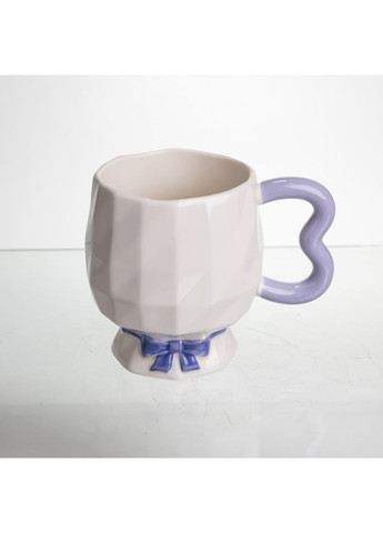 Чашка порцелянова на ніжці 400 (мл) оригінальна кружка на подарунок чашка для чаю та кави Бузковий FM-39A Jooki (372010848)