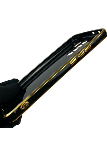 Чехол для Redmi 9 с кольцом-подставкой с золотой окантовкой на редми 9 черный gs1 Xiaomi (366228588)