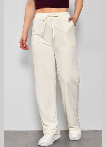 Штаны женские расклешенные белого цвета Let's Shop (285692165)